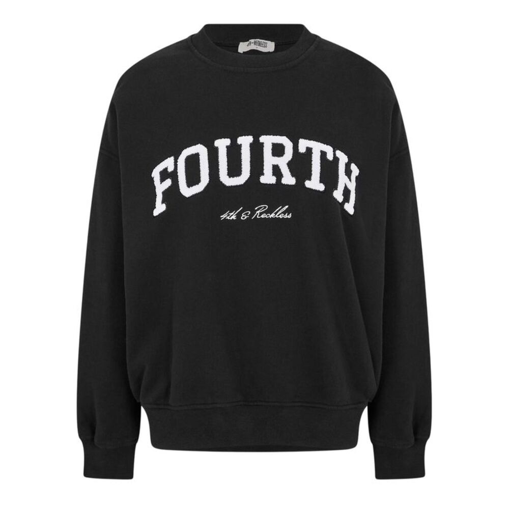 4th & Reckless Womens/Ladies Leon Logo Crew Neck Sweatshirt / Black